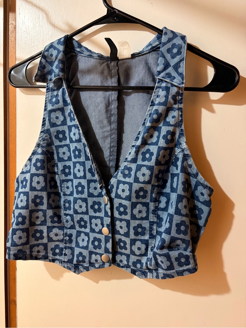 Blue Floral Print Halter Top